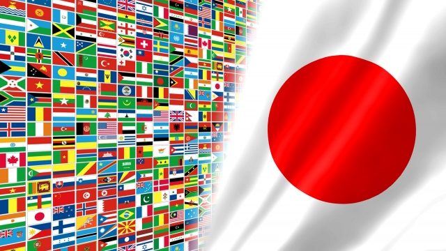 世界の国旗と日本国旗